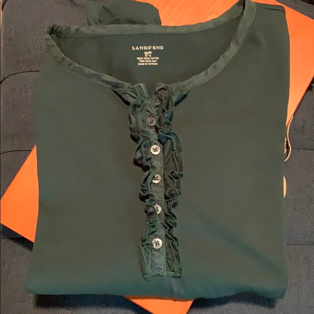 Lands’ End  dark green long sleeve tee shirt